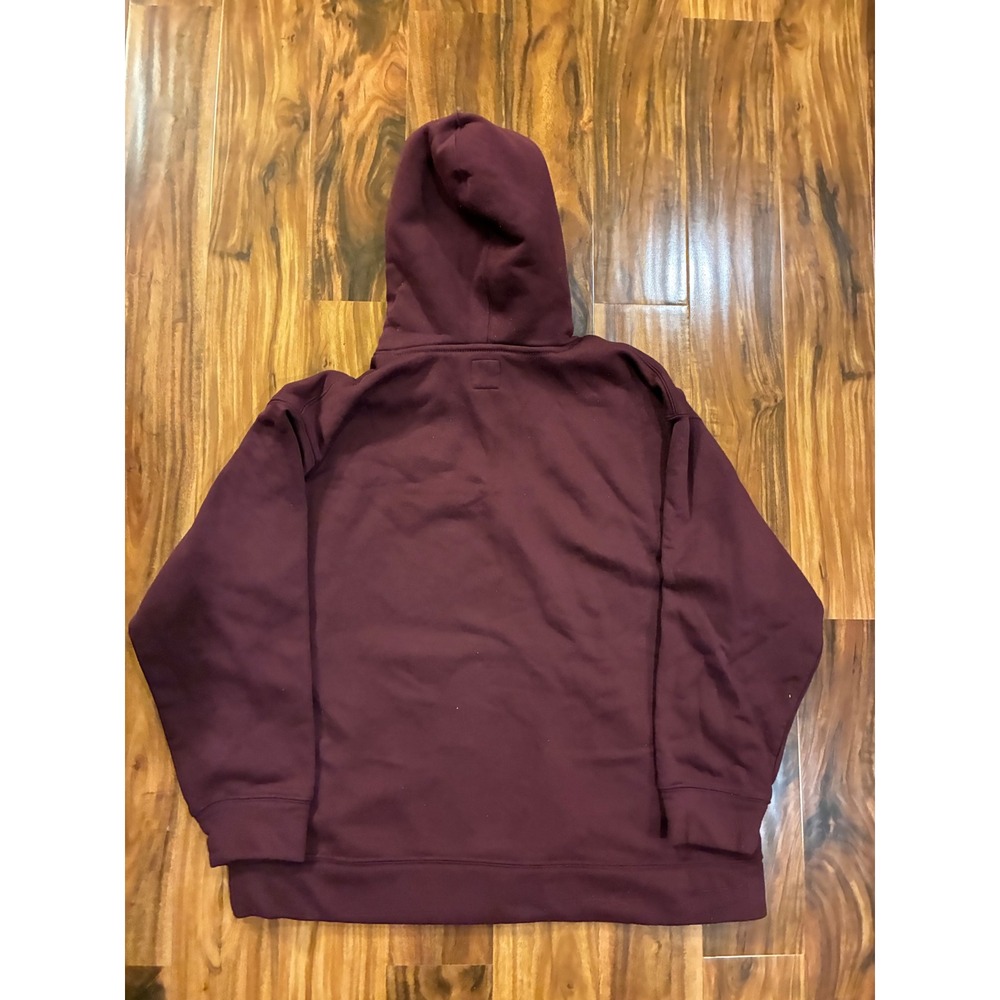Wrangler Workwear Mens Sherpa Lined Hooded Sweatshirt Maroon XL Hoodie Burgundy - Picture 4 of 6